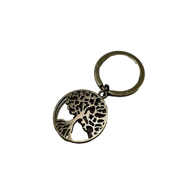 Tree Of Life Natural Stone Keychain Made with Various Healing Stones - Picture 9 of 9